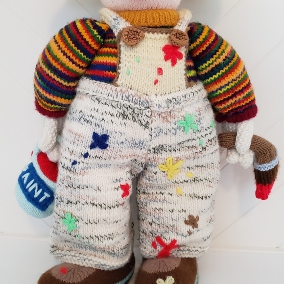 VINTAGE Jean Greenhowe Knitted Clown Doll Painter - Picture 9 of 11